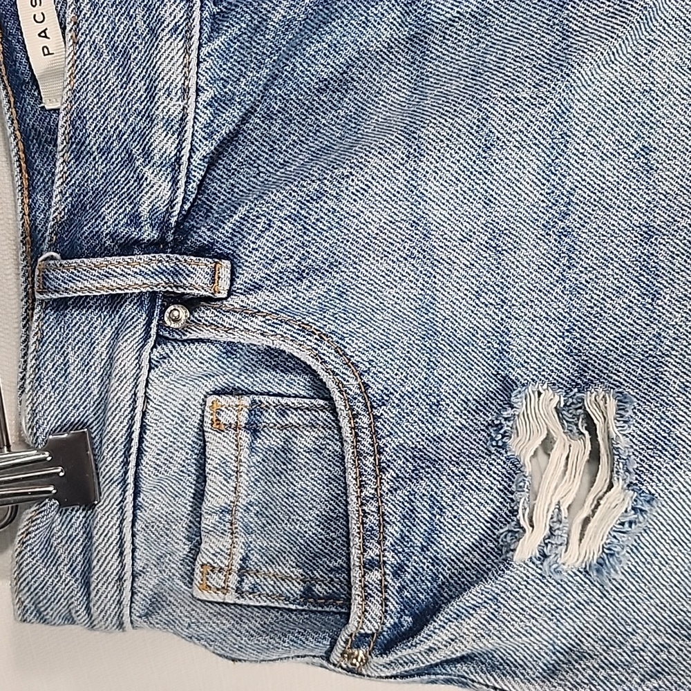 PacSun Vintage Cut Off Blue Denim Shorts. 27 - Picture 3 of 11